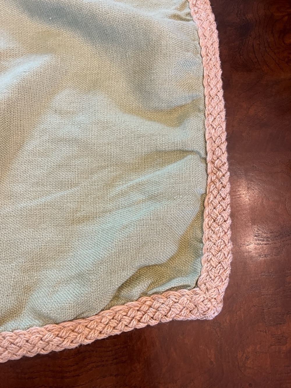 Pottery Barn Lime 🍋‍🟩 Green Pillow Cover with Jute Braided Edge